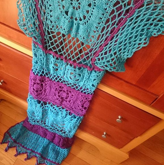 COTTON crochet long sweater - Picture 3 of 4